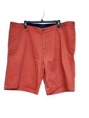 Saddlebred Men Burnt Orange Flat Front Preppy 9" Yacht Dad Shorts Waist Size 40